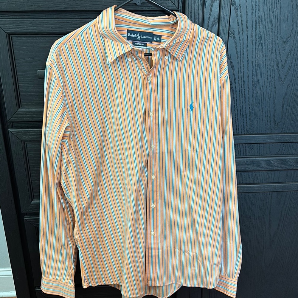 Ralph Lauren Men's Orange Striped Shirt